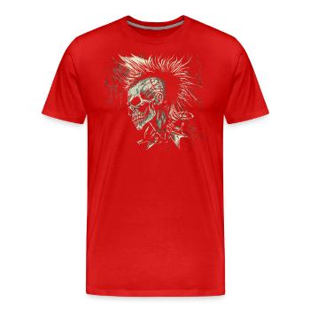 Punks not dead - Men's Premium Organic T-Shirt - red - Front - Damien (186cm)
