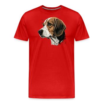 Beagle - T-shirt bio Premium Homme - rouge - Devant - Damien (186cm)