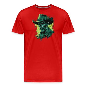 Untoter Cowboy - Männer Premium Bio T-Shirt - Rot - Vorne - Damien (186cm)