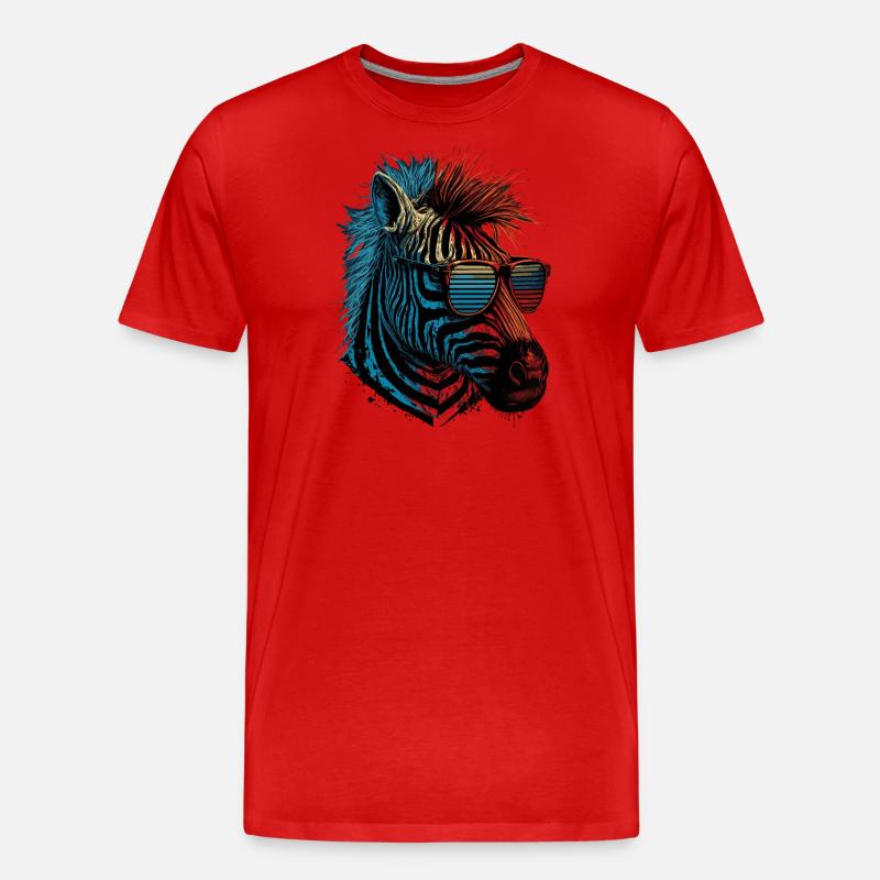 Cooles Zebra - Männer Premium Bio T-Shirt - Rot