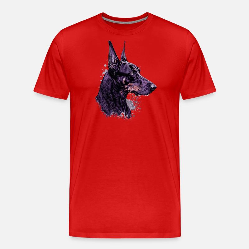 Stolzer Dobermann - Männer Premium Bio T-Shirt - Rot