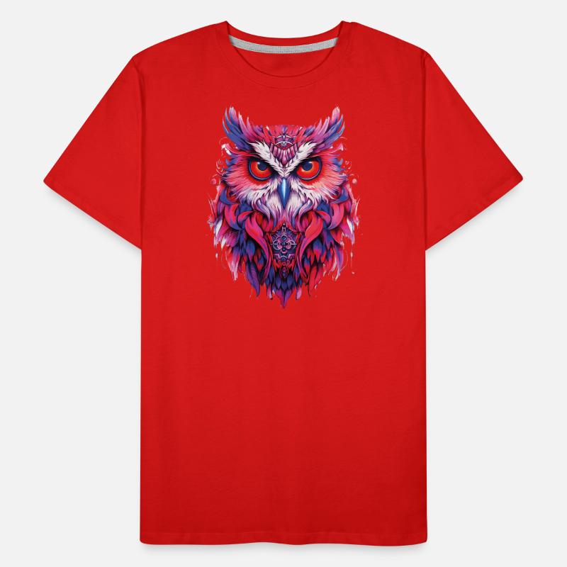 Lustige bunte Eule Männer Premium Bio T-Shirt