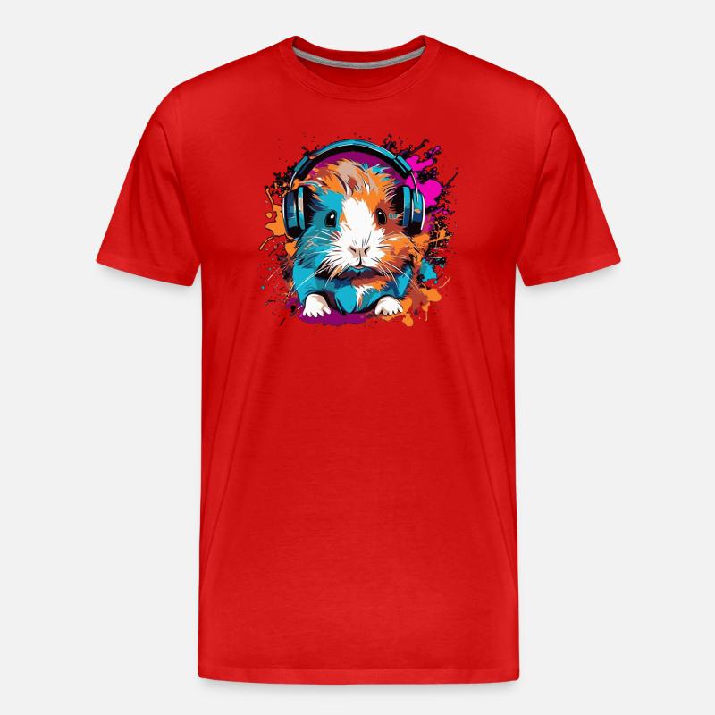 Cochon d’Inde DJ - T-shirt bio Premium Homme - rouge