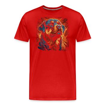 Chien Rottweiler - T-shirt bio Premium Homme - rouge - Devant - Damien (186cm)
