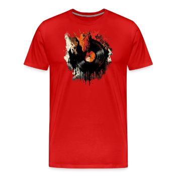 Schallplatten Liebe - Männer Premium Bio T-Shirt - Rot - Vorne - Damien (186cm)