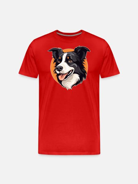 Border Collie - Men's Premium Organic T-Shirt - red