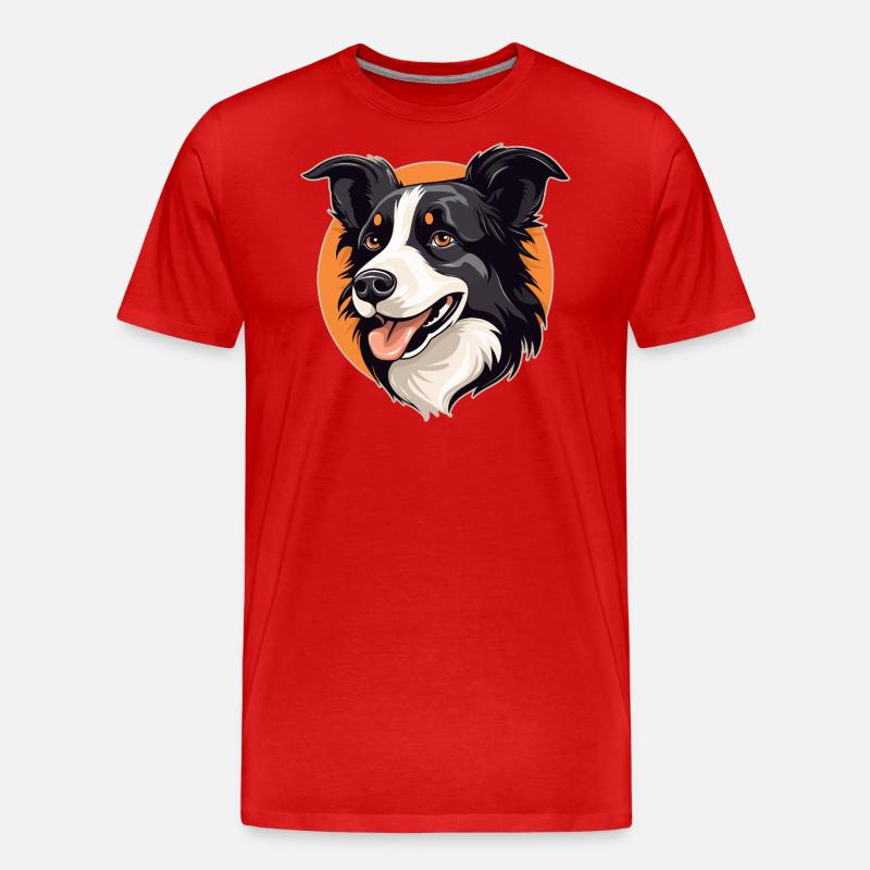 Border Collie - Männer Premium Bio T-Shirt - Rot