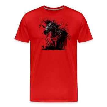 Zèbre effrayant - T-shirt bio Premium Homme - rouge - Devant - Damien (186cm)