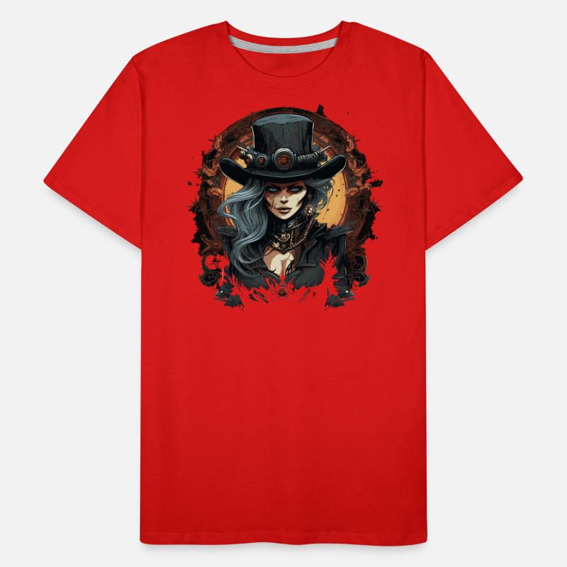 Emo Steampunk Mädchen Männer Premium Bio T-Shirt