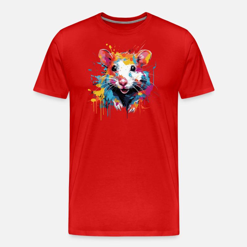 Coole bunte Ratte - Männer Premium Bio T-Shirt - Rot