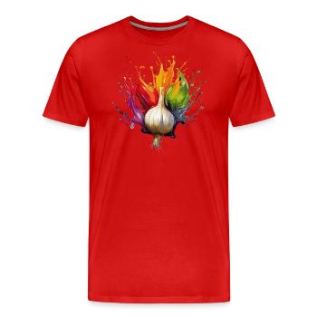 Ail - T-shirt bio Premium Homme - rouge - Devant - Damien (186cm)