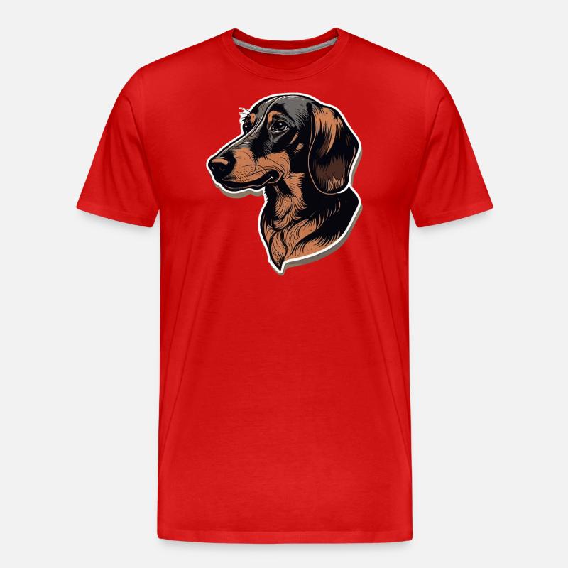Dackel - Männer Premium Bio T-Shirt - Rot