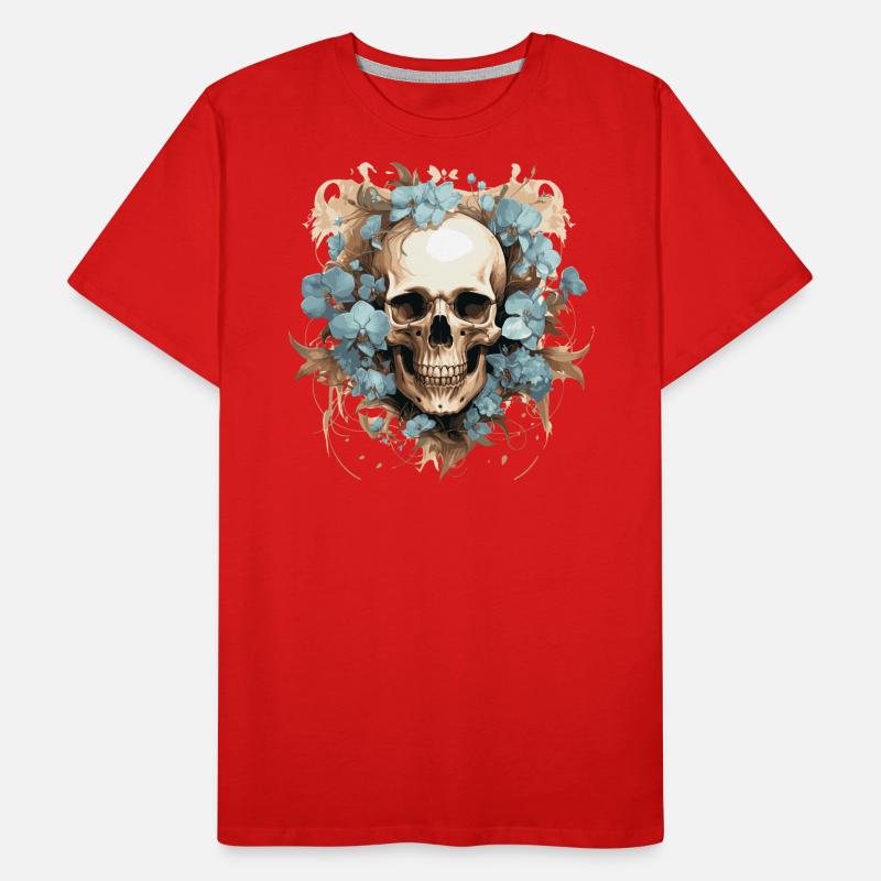 Blumenschädel Männer Premium Bio T-Shirt