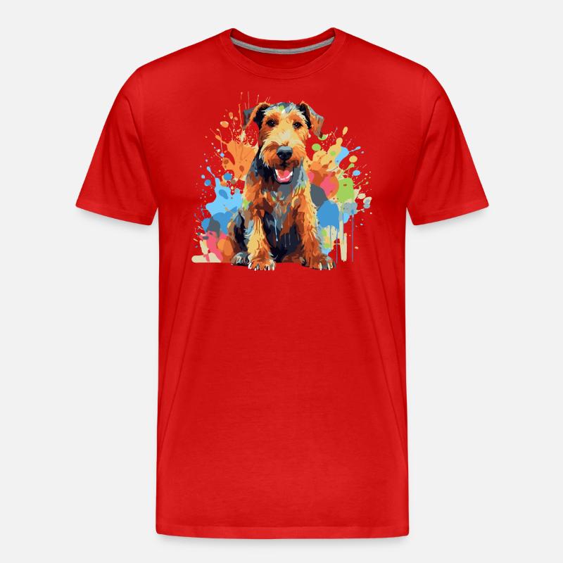 Drahthaar Foxterrier - Männer Premium Bio T-Shirt - Rot