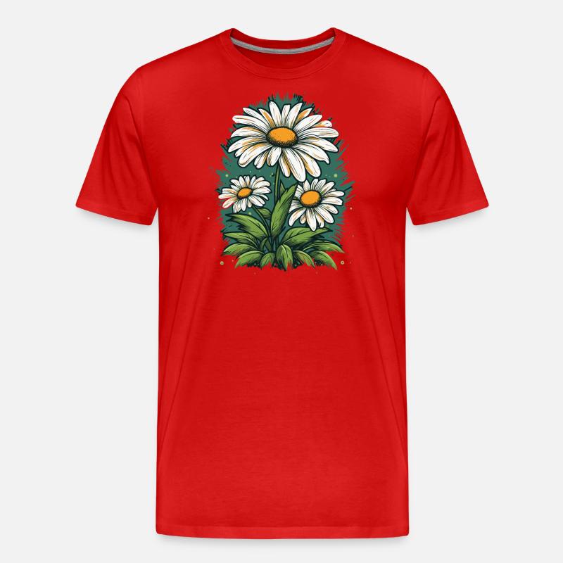 Gänseblümchen - Männer Premium Bio T-Shirt - Rot