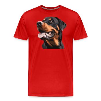 Chien Rottweiler - T-shirt bio Premium Homme - rouge - Devant - Damien (186cm)