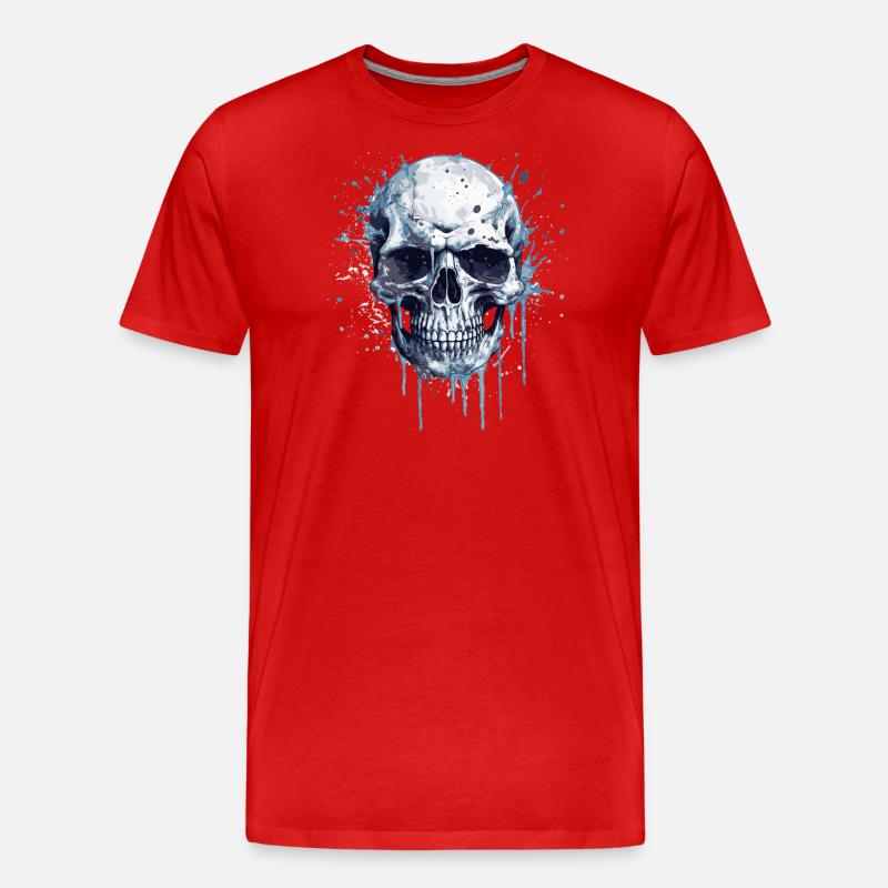 Schädel - Männer Premium Bio T-Shirt - Rot