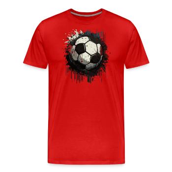Fußball - Männer Premium Bio T-Shirt - Rot - Vorne - Damien (186cm)