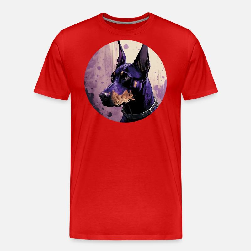 Cooler Dobermann - Männer Premium Bio T-Shirt - Rot