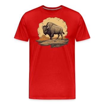 Buffalo - Men's Premium Organic T-Shirt - red - Front - Damien (186cm)