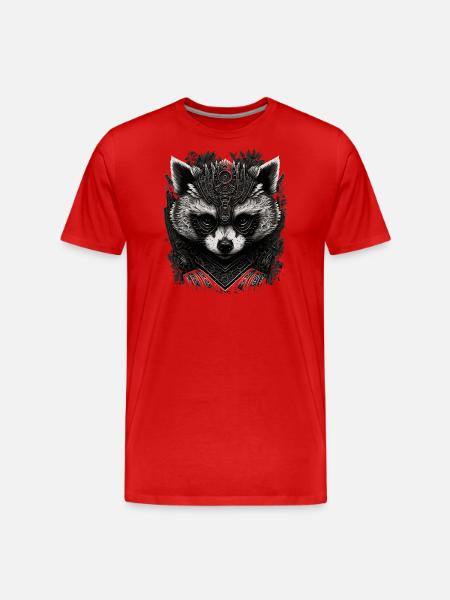 Raccoon Art - Men's Premium Organic T-Shirt - red