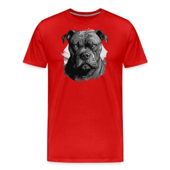 American Staffordshire Terrier - T-shirt bio Premium Homme - rouge - Devant - Damien (186cm)