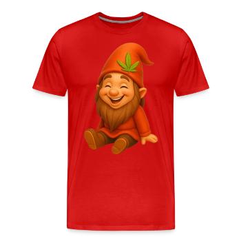 Knuffiger Zwerg goldig lachend - Männer Premium Bio T-Shirt - Rot - Vorne - Damien (186cm)