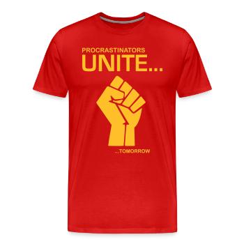 Procratinators Unite - T-shirt bio Premium Homme - rouge - Devant - Damien (186cm)