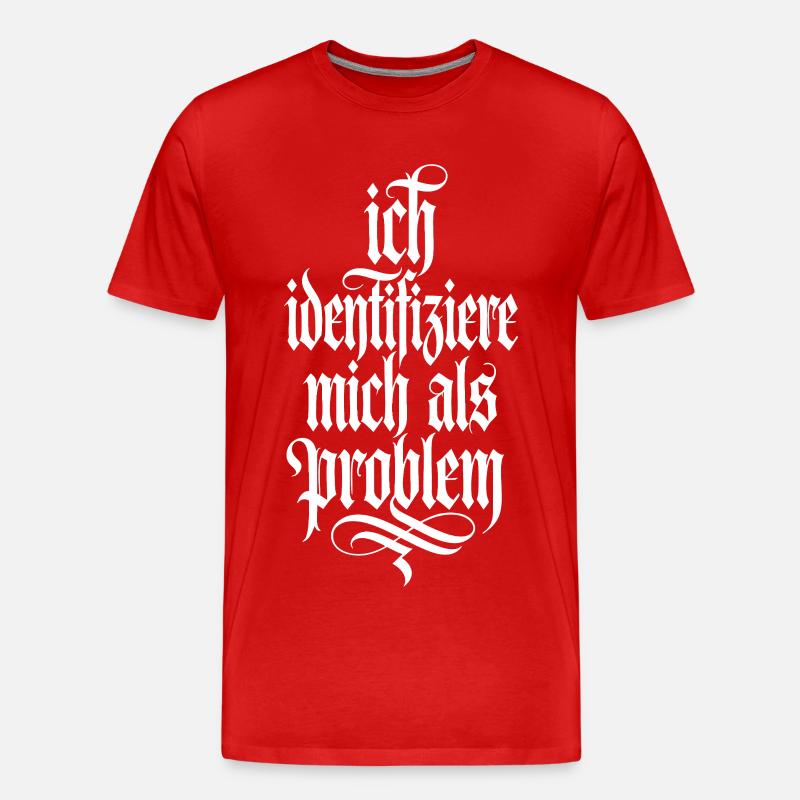 Ich identifiziere mich als Problem - Männer Premium Bio T-Shirt - Rot