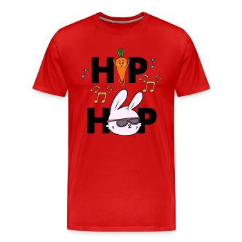 Hip Hop Drôle lapin de Pâques Jeu de mots - T-shirt bio Premium Homme - rouge - Devant - Damien (186cm)