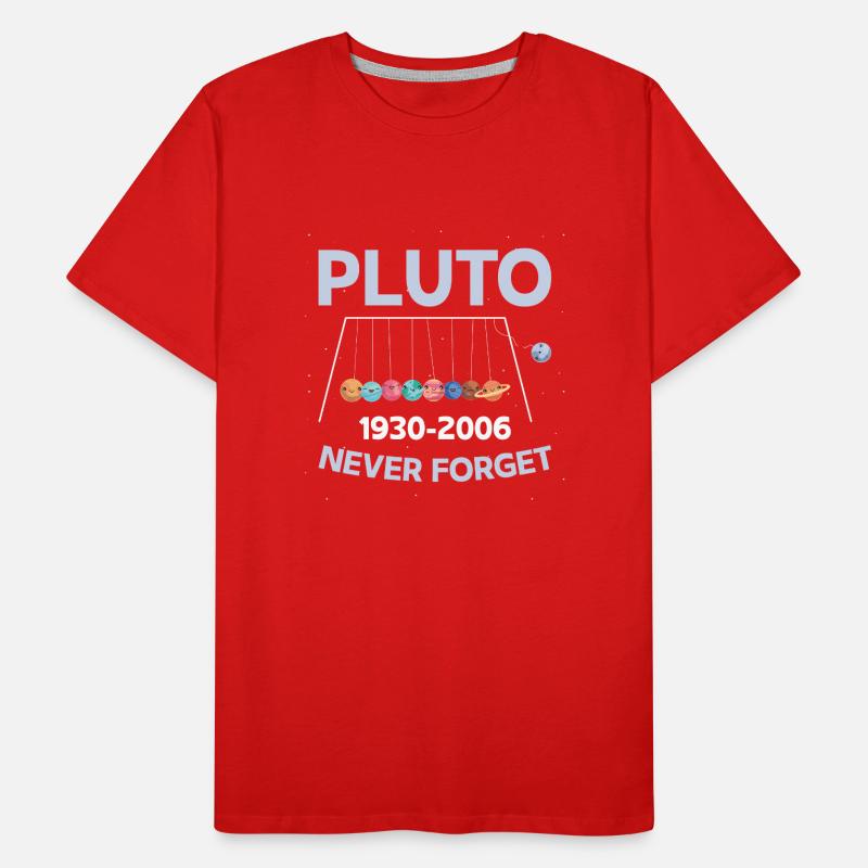 Pluto Never Forget Swing Planet Astronomer Men's Premium Organic T-Shirt