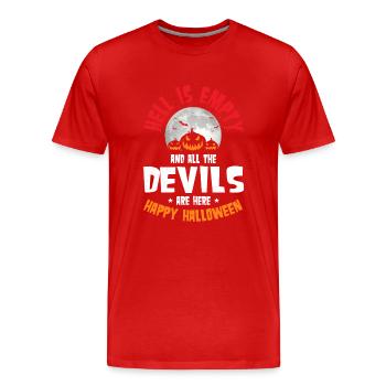 L’enfer est vide Devils Happy Halloween Costume - T-shirt bio Premium Homme - rouge - Devant - Damien (186cm)