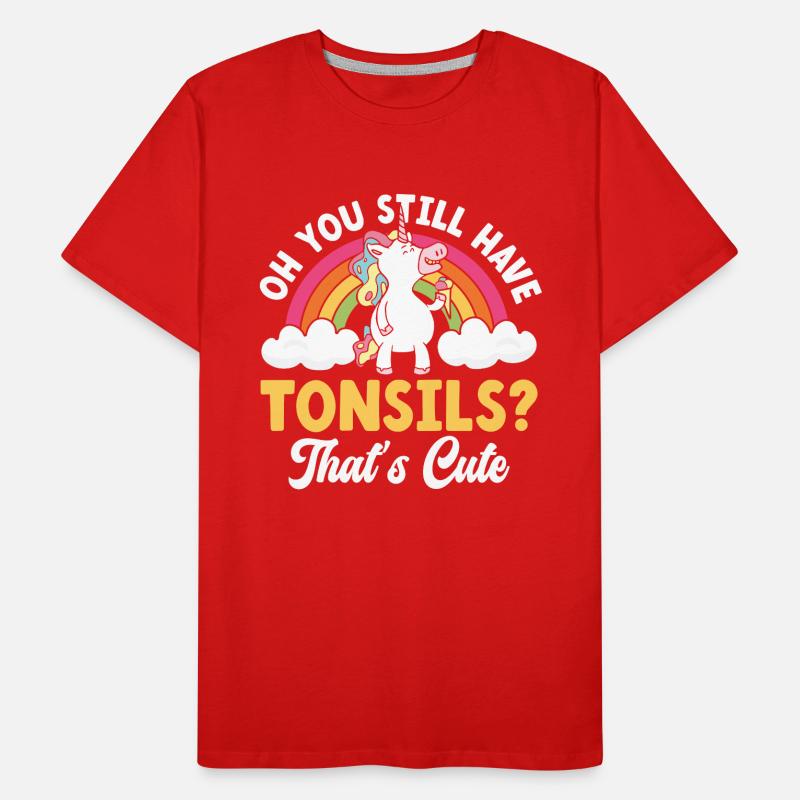 Tonsils Süßes Einhorn Eis Creme Mandelentfernung Männer Premium Bio T-Shirt