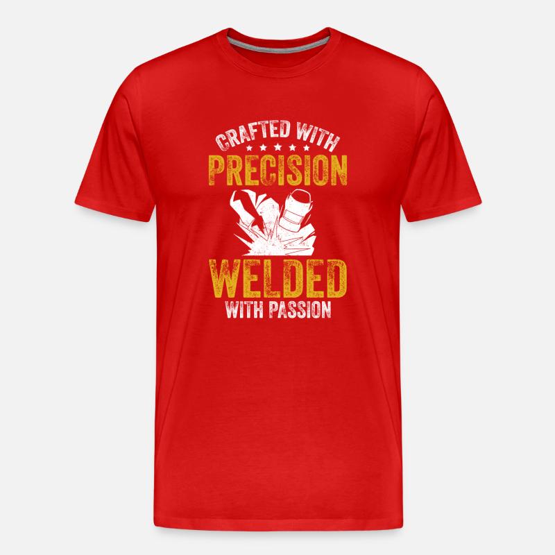 Crafted Precision Welded Passion Schweißgerät - Männer Premium Bio T-Shirt - Rot