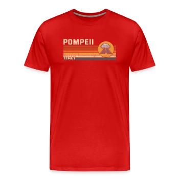 Pompéi Italie Vintage éruption volcanique cadeau - T-shirt bio Premium Homme - rouge - Devant - Damien (186cm)