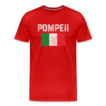 Pompéi Drapeau Italie Géologie - T-shirt bio Premium Homme - rouge - Devant - Damien (186cm)