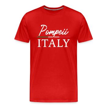 Éruption volcanique de Pompéi en Italie - T-shirt bio Premium Homme - rouge - Devant - Damien (186cm)
