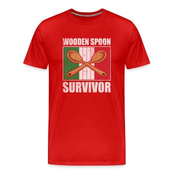 Cuillère en bois survivant Parents de l’Italie cadeau - T-shirt bio Premium Homme - rouge - Devant - Damien (186cm)