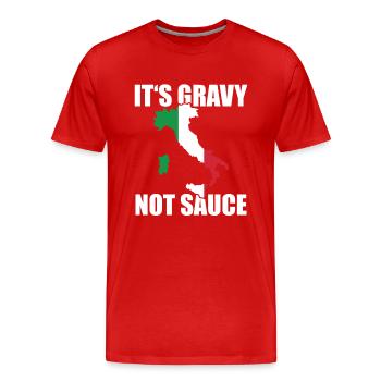 C’est de la sauce, pas de la sauce Cuisine italienne - T-shirt bio Premium Homme - rouge - Devant - Damien (186cm)