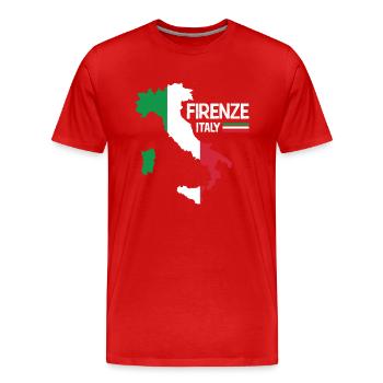 Firenze Italie Florence Carte Régions Italie - T-shirt bio Premium Homme - rouge - Devant - Damien (186cm)