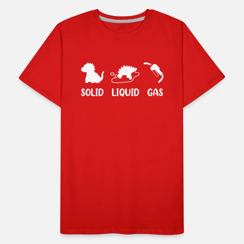 Solid Liquid Gas Dinosaur Fuel Evolution Men's Premium Organic T-Shirt