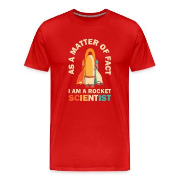 Rétro Rocket Scientist Spaceman Navette spatiale - T-shirt bio Premium Homme - rouge - Devant - Damien (186cm)