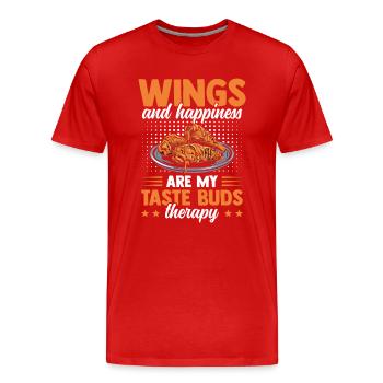 Chicken Wings Taste Buds Therapy Saucy Hühnchen - Männer Premium Bio T-Shirt - Rot - Vorne - Damien (186cm)