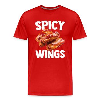 Spicy Hot Chicken Wings Hühnerflügel Lustig - Männer Premium Bio T-Shirt - Rot - Vorne - Damien (186cm)