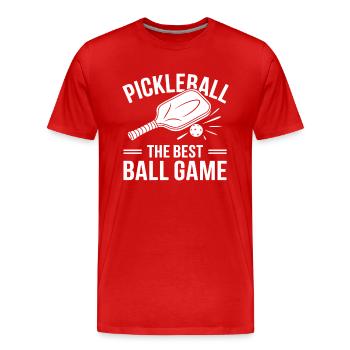 Pickleball Meilleur sport de balle Tennis Badminton - T-shirt bio Premium Homme - rouge - Devant - Damien (186cm)