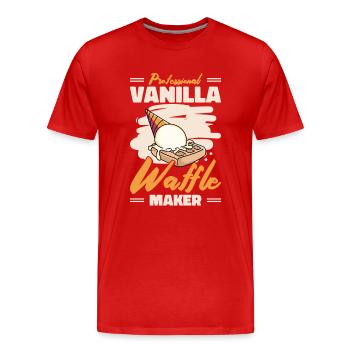 Gaufrier professionnel à la vanille - T-shirt bio Premium Homme - rouge - Devant - Damien (186cm)
