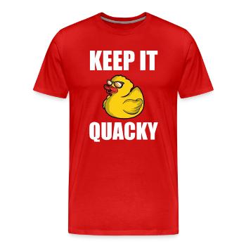 Keep It Quacky - Gummientchen Rubber Duck Duckie - Men's Premium Organic T-Shirt - red - Front - Damien (186cm)