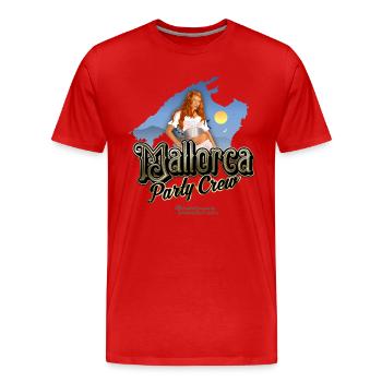 Mallorca Party Crew Pin-Up Girl - T-shirt bio Premium Homme - rouge - Devant - Damien (186cm)