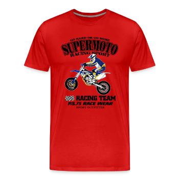 Supermoto - Männer Premium Bio T-Shirt - Rot - Vorne - Damien (186cm)