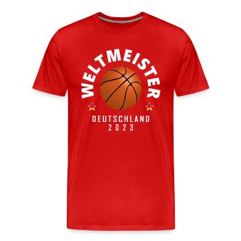 Basketball Weltmeister 2023 - Männer Premium Bio T-Shirt - Rot - Vorne - Damien (186cm)